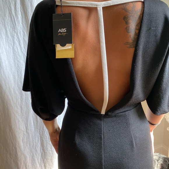 ABS Formal Maxi Crepe V-Bk Gown - Picture 3 of 3